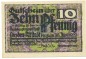 Preview: Dresden , Notgeld 10 Pfennig Schein unc-kfr. Tieste 1480.30.05 S o.D. Verkehrsausgabe -4100-