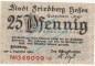 Preview: Friedberg , Notgeld 25 Pfennig Schein in kfr. Tieste 1995.05.15 , Hessen 1920 Verkehrsausgabe