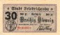 Preview: Friedrichroda , Notgeld 30 Pfennig Schein unc-kfr. Ti.2030.10.15 , Sachsen 1917 Verkehrsausgabe