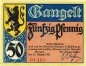 Gangelt , Notgeld 50 Pfennig Schein Nr.2 unc-kfr. M-G 406.1 , Westfalen 1921 Seriennotgeld