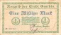 Genthin , Banknote 1 Million Mark Schein gbr. Keller 1722 , prov. Sachsen 1923 Inflation