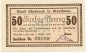Preview: Gladbeck , Notgeld 50 Pfennig Schein unc-kfr. Tieste 2240.05.85 , Westfalen 1920 Verkehrsausgabe