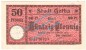 Preview: Gotha , Notgeld 50 Pfennig Nr.1 -Gauturnfest- in kfr. M-G 456.4.a , Thüringen 1921 Seriennotgeld