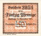Preview: Harburg , Notgeld 50 Pfennig Schein unc-kfr. Ti.2805.35.02 , Niedersachsen 1918 Verkehrsausgabe