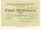 Preview: Köln-Deutz , Banknote 5 Millionen Mark Schein F-kfr. Keller 2719.c , Rheinland 1923 Inflation