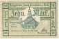 Kirchheim + Teck , Banknote 10 Mark Schein in kfr. Geiger 271.02 , Württemberg 1918 Grossnotgeld