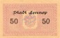 Lennep , Banknote 50 Mark Schein f-kfr. Geiger 315.09.b , Rheinland 1918 Grossnotgeld