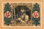 Preview: Lindenberg , 10 Pfennig --FEHLDRUCK-- E in kfr-unc , Ti.4115.... Bayern 1918 Verkehrsausgabe
