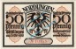 Preview: Nördlingen , Notgeld 50 Pfennig Schein Nr.4 -gelbbraun- in kfr. M-G 978.3 , Bayern 1918 Seriennotgeld