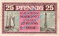 Preview: Norderney , Notgeld 25 Pfennig -3,5 mm- in gbr. Tieste 5165.05.02 , Niedersachsen 1918 Verkehrsausgabe