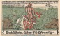 Preview: Notgeld C. Pieper Rübeland 1147.1.a , 50 Pfennig Schein Nr.1 in kfr. von 1921 , Sachsen Anhalt Seriennotgeld