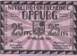 Preview: Notgeld Dorfgemeinde Oppurg 1023.1.a , 25 Pfennig Schein o. Drfa. in kfr. von 1921 , Thüringen Seriennotgeld