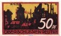 Preview: Notgeld Gemeinde Helmstedt 597.1 , 50 Pfennig Schein Rotes Kreuz in kfr. von 1921 , Niedersachsen Seriennotgeld