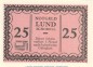 Preview: Notgeld Gemeinde Lund-Schobüll 844.1.b , 25 Pfennig Schein -Fehldruck- in kfr. o.D. Schleswig Holstein Seriennotgeld