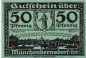 Preview: Notgeld Gemeinde Münchenbernsdorf 911.1 , 50 Pfennig Schein Nr 2 in kfr. von 1921 , Thüringen Seriennotgeld