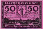 Preview: Notgeld Gemeinde Münchenbernsdorf 911.1 , 50 Pfennig Schein Nr 3 in kfr. von 1921 , Thüringen Seriennotgeld