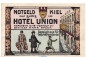 Preview: Notgeld Hotel Union Kiel 693.1.b , 50 Pfennig Schein in kfr. o.D. Schleswig Holstein Seriennotgeld