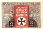 Preview: Notgeld Jungdeutscher Orden Kiel 694.1 , 75 Pfennig Schein in kfr. o.D. Schleswig Holstein Seriennotgeld