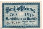Preview: Notgeld Lübeck , 50 Pfennig Schein in kfr. Tieste 4250.20.15 , von 1920 , Schleswig Holstein Verkehrsausgabe