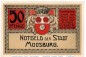 Preview: Notgeld Moosburg , 50 Pfennig Schein Fraktur in kfr. Tieste 4635.05.01 , o.D. Bayern Verkehrsausgabe
