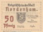 Preview: Notgeld Nordenham 982.2.b , 50 Pfennig -20mm- Nr.2 in kfr. von 1921 , Niedersachsen Seriennotgeld