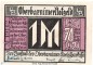Notgeld Oberbarnim 993.1 , 1 Mark Schein in kfr. von 1921 , Brandenburg Seriennotgeld