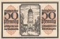 Preview: Notgeld Stadt Nördlingen 978.3 , 50 Pfennig -gelbbraun- Nr.3 in kfr. von 1918 , Bayern Seriennotgeld