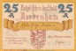 Preview: Notgeld Stadt Nordenham 982.1.d , 25 Pfennig Schein Nr.1 -20 mm- in kfr. o.D. Niedersachsen Seriennotgeld