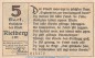 Preview: Notgeld Stadt Rietberg 1123.1 , 5 Mark Schein in kfr. von 1921 , Westfalen Seriennotgeld
