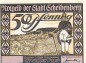Notgeld Stadt Scheibenberg 1175.1.b , 50 Pfennig Nr.5 --Ohne Kennummer-- in kfr. von 1921 , Sachsen Seriennotgeld