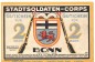 Preview: Notgeld Stadtsoldaten-Corps Bonn 141.1 , 2 Mark Schein in kfr. von 1922 , Westfalen Seriennotgeld