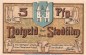 Preview: Notgeld Stadt Stadtilm 1250.1 , 5 Pfennig Schein in kfr. von 1921 , Thüringen Seriennotgeld