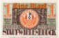 Preview: Notgeld Stadt Wiedenbrück 1423.1.b , 1 Mark Schein -CK- in kfr. von 1921 , Westfalen Seriennotgeld