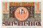 Preview: Notgeld Stadt Wiedenbrück 1423.1.b , 1 Mark Schein -DE- in kfr. von 1921 , Westfalen Seriennotgeld