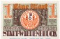 Preview: Notgeld Stadt Wiedenbrück 1423.1.b , 1 Mark Schein -W- in kfr. von 1921 , Westfalen Seriennotgeld