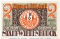 Preview: Notgeld Stadt Wiedenbrück 1423.1.b , 2 Mark -CK- mit Drfa. in kfr. von 1921 , Westfalen Seriennotgeld