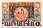 Preview: Notgeld Stadt Wiedenbrück 1423.1.b , 2 Mark -NB- mit Drfa. in kfr. von 1921 , Westfalen Seriennotgeld