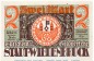 Preview: Notgeld Stadt Wiedenbrück 1423.1.b , 2 Mark -W- mit Drfa. in kfr. von 1921 , Westfalen Seriennotgeld