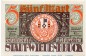 Preview: Notgeld Stadt Wiedenbrück 1423.1.b , 5 Mark -CK- mit Drfa. in kfr. von 1921 , Westfalen Seriennotgeld