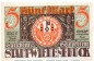 Preview: Notgeld Stadt Wiedenbrück 1423.1.b , 5 Mark -IE- mit Drfa. in kfr. von 1921 , Westfalen Seriennotgeld