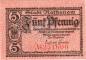 Rathenow , Notgeld 5 Pfennig Schein unc-kfr. Ti.5915.10.10 Brandenburg 1917 Verkehrsausgabe