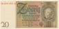 Preview: Reichsbanknote , 20 Mark Schein -B 3- in unc-kfr. DEU-184.a, Ros.174, P.181 Weimarer Republik 1929 Reichsbank