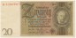 Reichsbanknote , 20 Mark Schein -M 2- in unc-kfr. DEU-184.b, Ros.174, P.181 Weimarer Republik 1929 Reichsbank