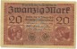Reichsbanknote , 20 Mark Schein gbr. DEU-62, Ros.55, P.57 , Deutsches Kaiserreich 1918 Reichsschuldenverwaltung