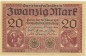 Reichsbanknote , 20 Mark Schein L-gbr. DEU-62, Ros.55, P.57 , Deutsches Kaiserreich 1918 Reichsschuldenverwaltung