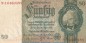 Preview: Reichsbanknote , 50 Mark Schein -F1- in gbr. DEU-210.b, Ros.175, P.182 , vom 30.03.1933 , deutsches Reich - Reichsbank