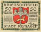 Preview: Remagen , Notgeld 50 Pfennig Schein unc-kfr. Ti.6015.10.02 , Rheinland 1918 Verkehrsausgabe