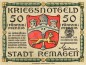 Preview: Remagen , Notgeld 50 Pfennig Schein unc-kfr. Ti.6015.10.02 , Rheinland 1918 Verkehrsausgabe