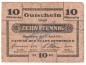 Preview: Rendsburg , Notgeld 10 Pfennig Schein in gbr. Tieste 6025.05.01 , Schleswig Holstein 1917 Verkehrsausgabe