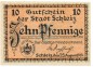 Schleiz , Notgeld 10 Pfennig Schein unc-kfr. Ti.6550.05.16 TH 1919 Verkehrsausgabe -4309-
